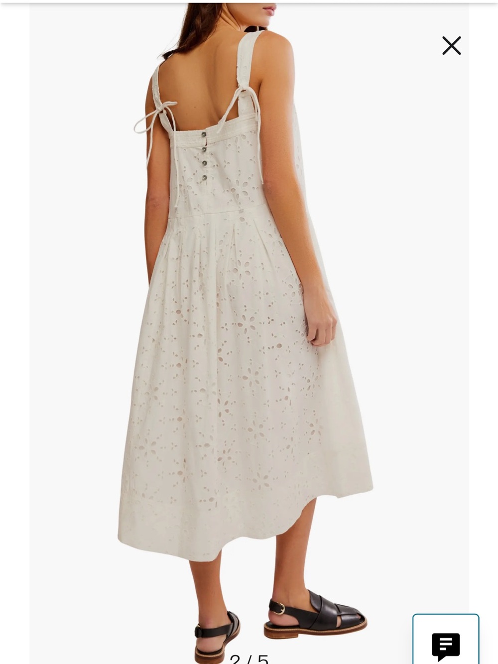 Free People Primavera Eyelet Square-Neck Midi Dress - Picture 5 of 9